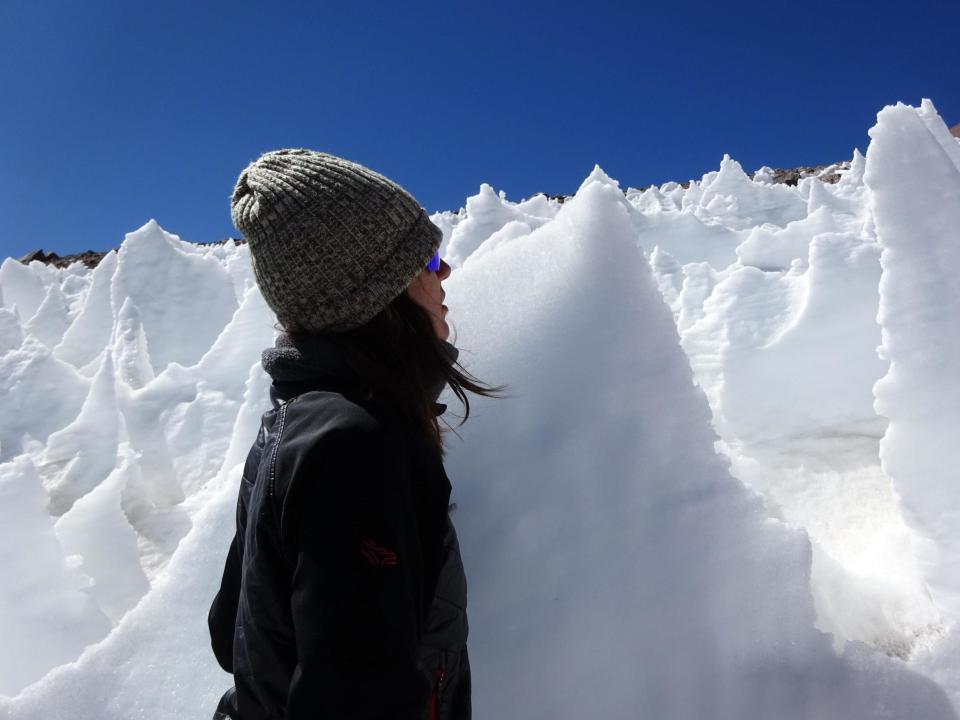 Snow algae has been discovered in high-altitude ice spires in the remote Andes Mountains in a possible sign that alien life could thrive on Pluto. The microbes were found in Chile near Llullaillaco, the world’s second-highest volcano. It is one of the harshest environments on Earth, home to extreme winds, temperature fluctuations and high ultraviolet radiation exposure.The dramatic ice spires, or penitentes, are pinnacle-shaped structures that can grow up to 15ft in height and are only found at high elevations in the dry Andes. They have been discovered on Pluto and are speculated to also exist on Europa, one of Jupiter’s moons. New research published in Arctic, Antarctic, and Alpine Research details the first signs of life found in this type of extreme environment. Biologist at the University of Colorado Boulder noted red colouration - a telltale sign of microbial activity - in penitente fields 16,000ft above sea level. Upon bringing back samples for analysis, the researchers confirmed the presence of two algal species in the ice, the first documentation of any life forms in such an environment.Steve Schmidt, a professor of microbial and co-author of the study, said: “We’re generally interested in the adaptations of organisms to extreme environments. This could be a good place to look for upper limits of life.”According to researchers, these spires provide shelter for microbes by providing a source of water in an otherwise arid and nutrient-poor environment. Dr Schmidt said: “This is a very remote area that’s difficult to access. The entire back of one of our pickup trucks had to be filled with barrels of drinking water. It’s no trivial thing to go out there, and that’s one of the reasons these formations haven’t been studied much.”Lara Vimercati, lead author of the study and a doctoral researcher at the University of Colorado Boulder, added: “Snow algae have been commonly found throughout the cryosphere on both ice and snow patches, but our finding demonstrated their presence for the first time at the extreme elevation of a hyper-arid site.“Interestingly, most of the snow algae found at this site are closely related to other known snow algae from alpine and polar environments.”The name “penitente” comes from the Spanish word meaning “penitent one” and comes from their resemblance to a procession of monks in white robes doing penance.They form in snowfields subject to a unique combination of high radiation, low humidity, and dry winds. Ms Vimercati said: “Our study shows how no matter how challenging the environmental conditions, life finds a way when there is availability of liquid water.”