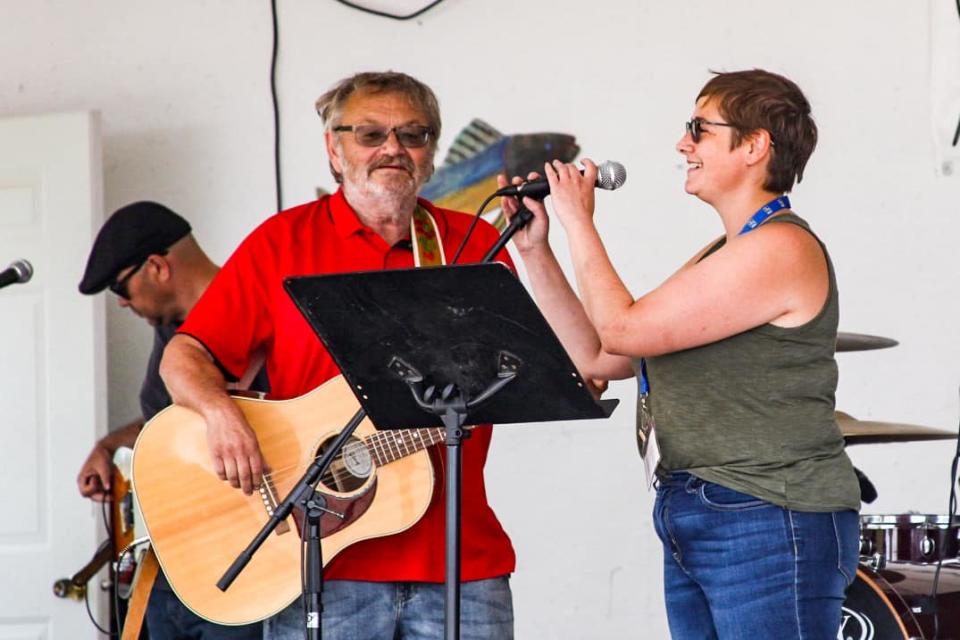 Performers on stage at the Gateway Jamboree.