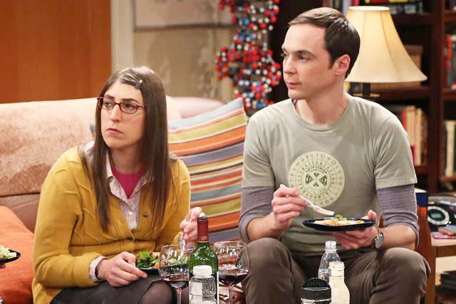 <p>Michael Yarish/CBS/Courtesy of Everett </p> Mayim Bialik and Jim Parsons as Amy Farrah Fowler and Sheldon Cooper in 'The Big Bang Theory'