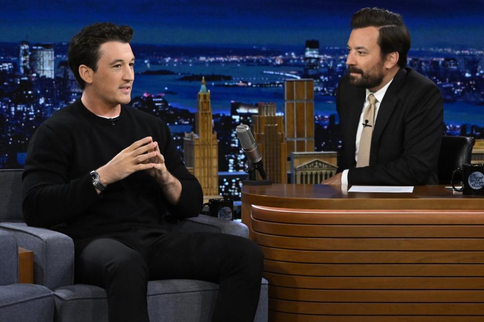 Miles Teller during an interview on THE TONIGHT SHOW STARRING JIMMY FALLON