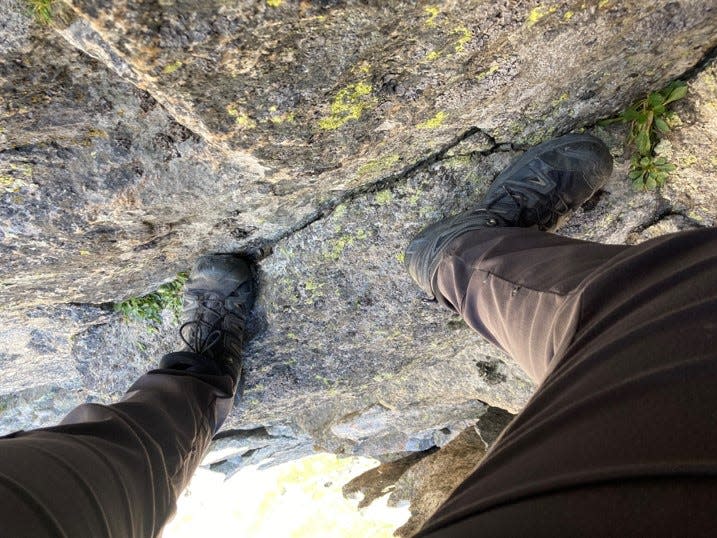 Craig Brauer, 65, climbs Capitol Peak in the Elk Mountains range of the Rocky Mountains on July 18, 2022. He summitted on his third attempt. "All of a sudden, I noticed how exposed it was on both sides," he said. "I lost my focus for a minute to understand the gravity of what I was doing."