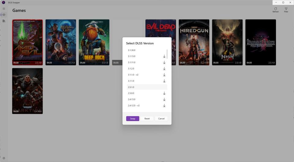 DLSS Swapper versions
