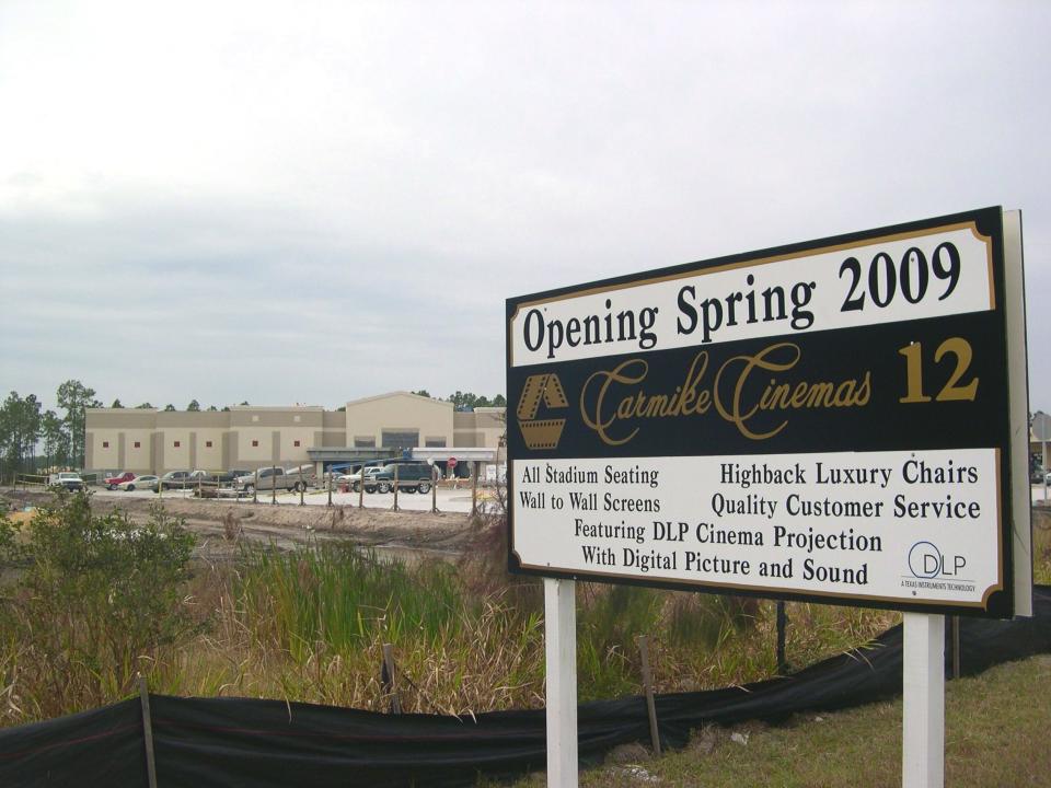 Movie theaters have followed growth into the suburbs, as seen in this 2009 picture of the new theater going up in Clay County's Fleming Island.