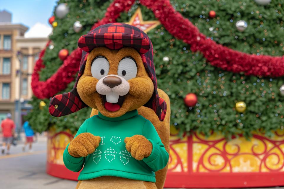 Earl the Squirrel is a holiday icon at Universal Orlando Resort.