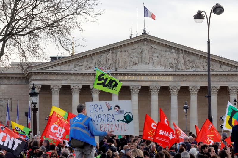 French government's pension reform bill at the National Assembly in Paris