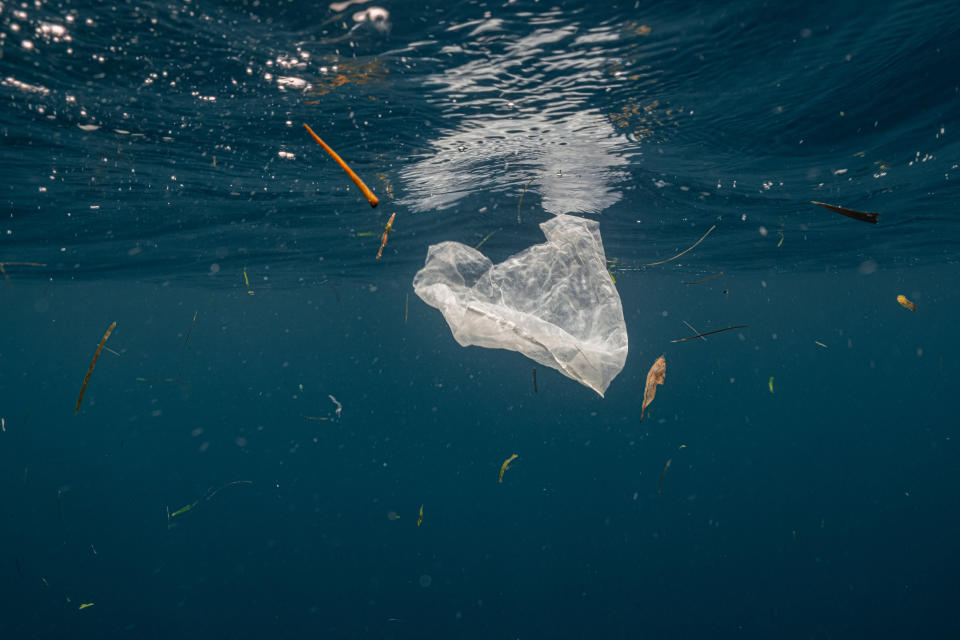 Single-use plastic is a major contributor of pollution in the ocean. It is often found in the stomachs of whales, sea turtles and other marine species. (Photo: Jao Cuyos via Getty Images)