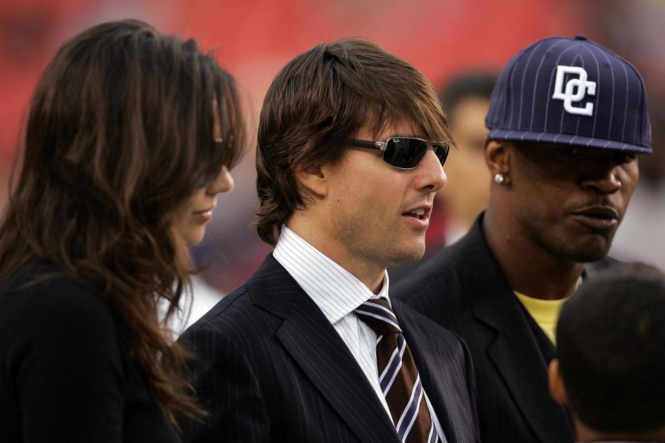 Katie Holmes, Tom Cruise and Jamie Foxx in 2006 (Getty Images)