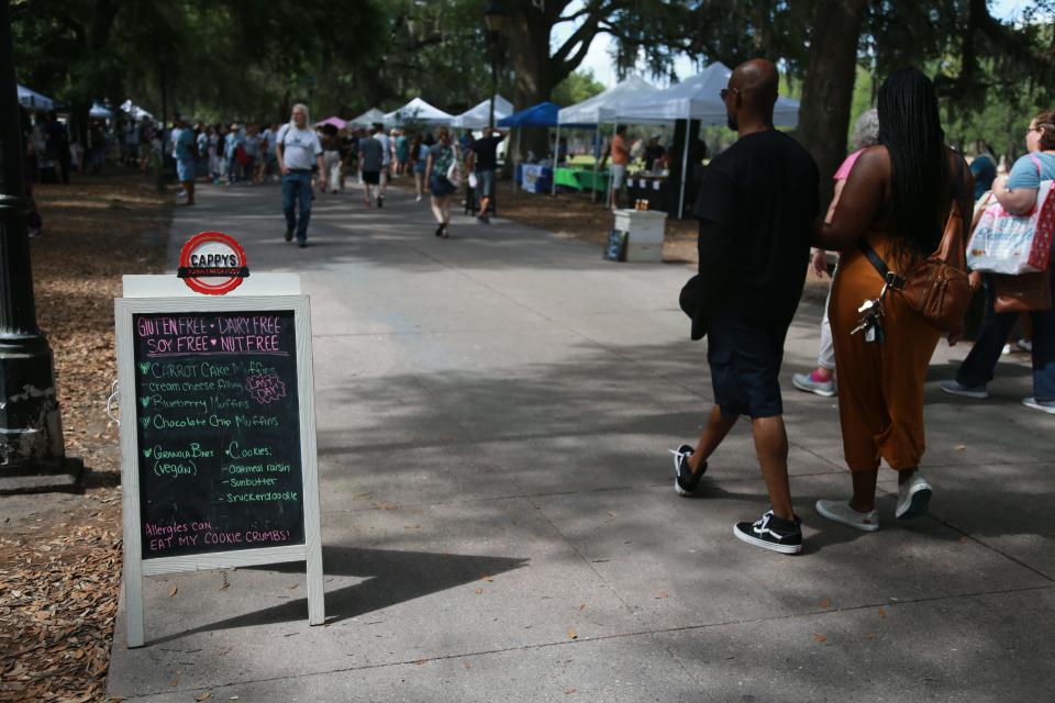 The Forsyth Park Farmers Market is a popular stop on Saturday mornings.