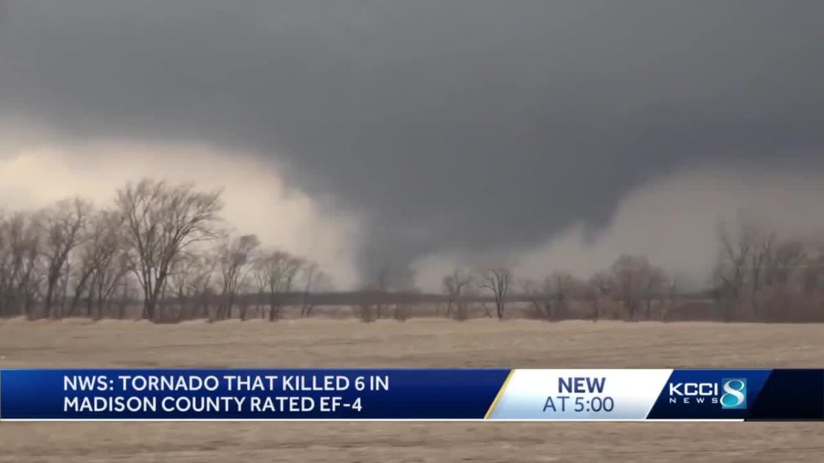 NWS says a single EF4 tornado ripped through 4 Iowa counties Saturday