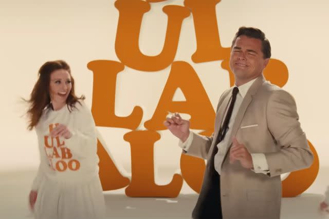 <p>Sony Pictures</p> Kayla Radomski and Leonardo DiCaprio in 'Once Upon a Time in Hollywood'.