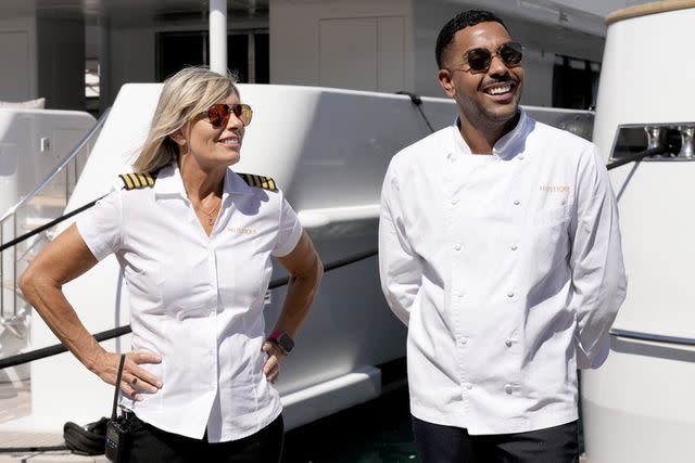 <p>Fred Jagueneau/Bravo</p> Sandy Yaw and Jonathan Shillingford on 'Below Deck Med'