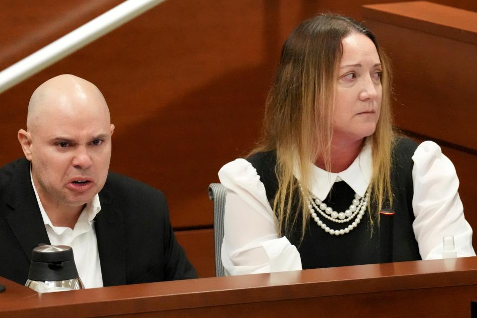 Ilan Marc and Lori Alhadeff during the trial (South Florida Sun Sentinel)