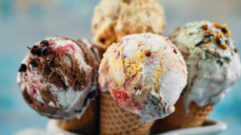 A selection of ice cream