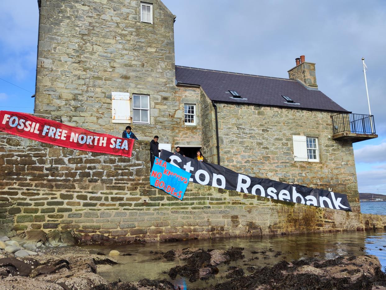 Protesters in Shetland