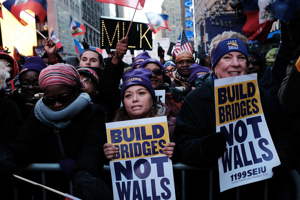 Activists hold Martin Luther King Day marches