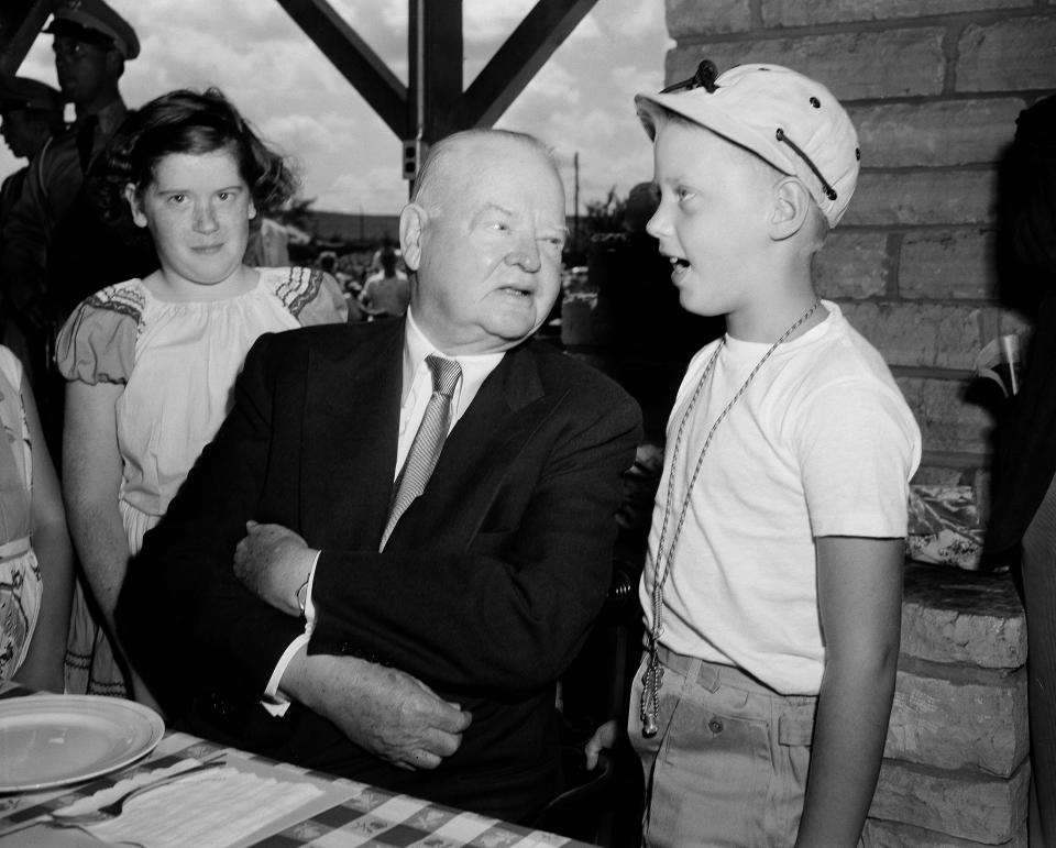 President Herbert Hoover is shown in this 1954 file photo during a celebration of the former president's 80th birthday.