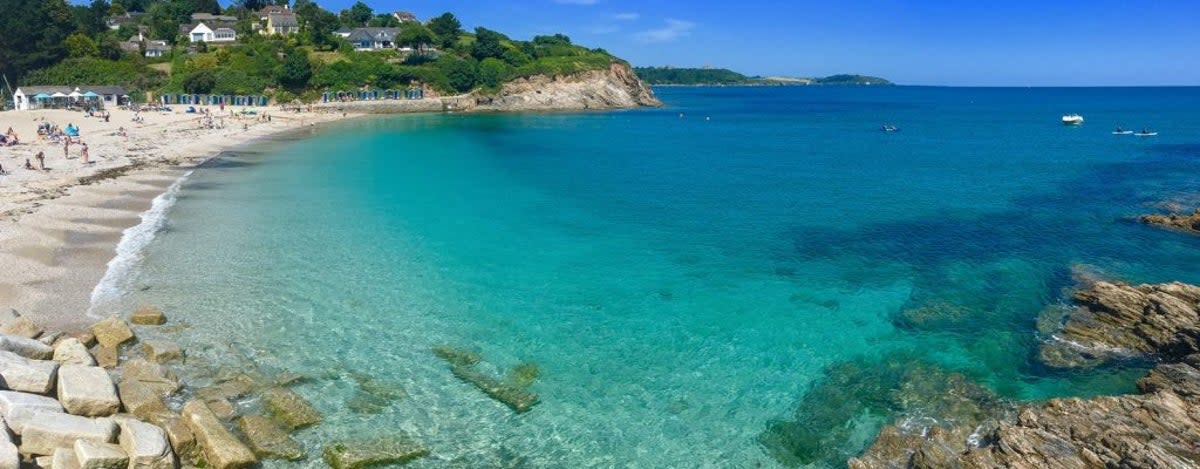 Swanpool’s small, sandy cove and turquoise bay (Falmouth)