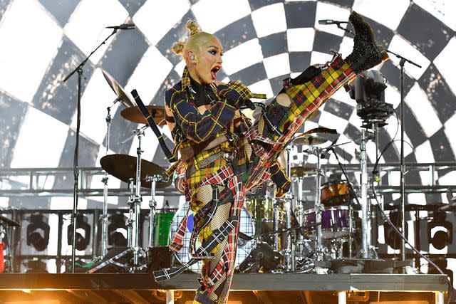 <p>VALERIE MACON/AFP via Getty</p> Gwen Stefani performs at 2024 Coachella with No Doubt on April 13, 2024