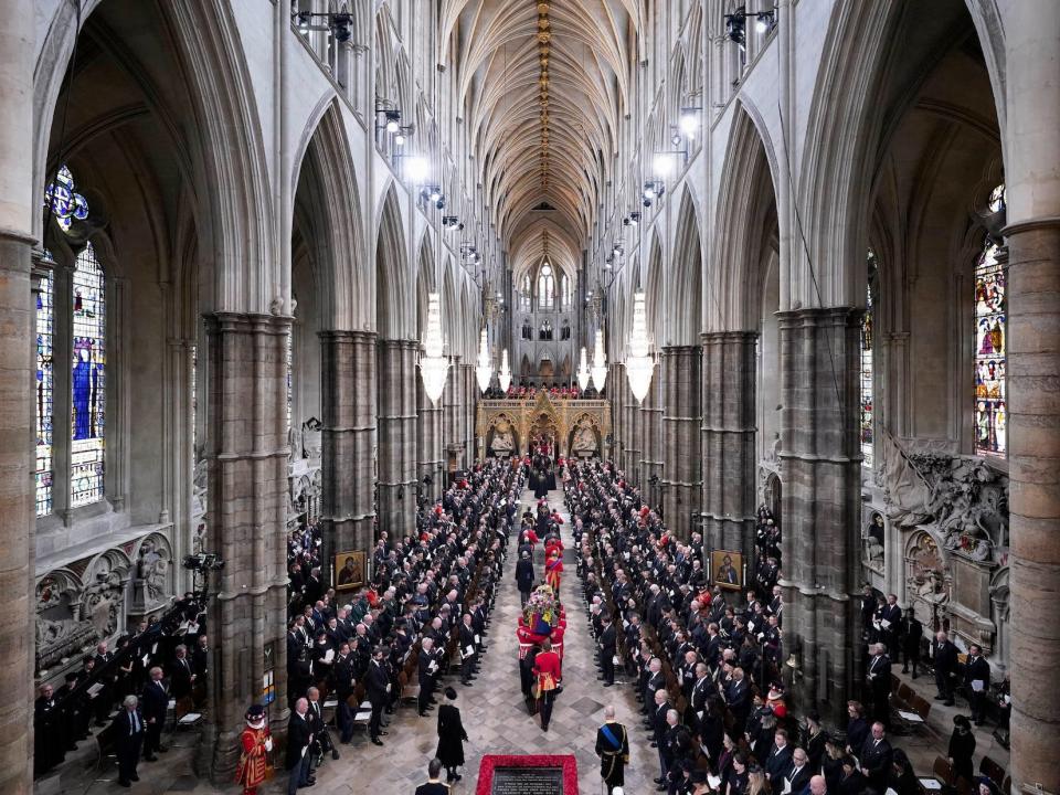 Westminster Abbey during the Queen's funeral on September 19, 2022.