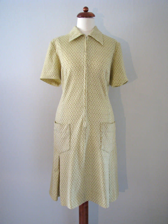 1960s Geometric Shirtwaist Dress