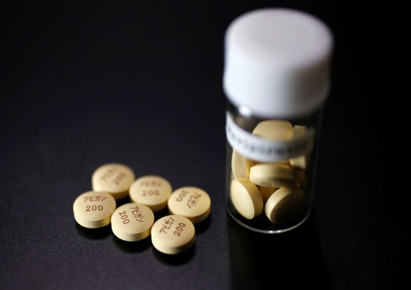 FILE PHOTO: Tablets of Avigan (generic name : Favipiravir) are displayed during a photo opportunity in Tokyo