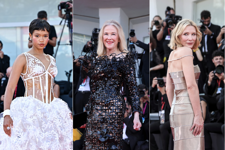 Taylor Russell, Catherine O'Hara and Cate Blanchett were just some of the celebrities attending the start of this year's Venice Film Festival. (Photos by Stephane Cardinale/Corbis, Alessandra Benedetti/Corbis and Stefania D'Alessandro/WireImage via Getty Images)