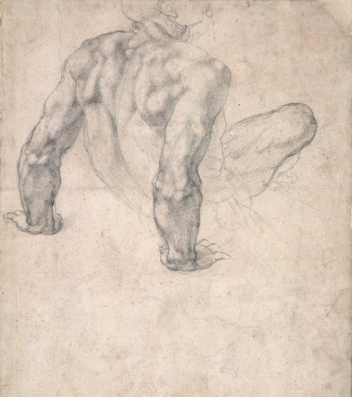 A study of the Last Judgment by Michelangelo (The Trustees of the British Museum)