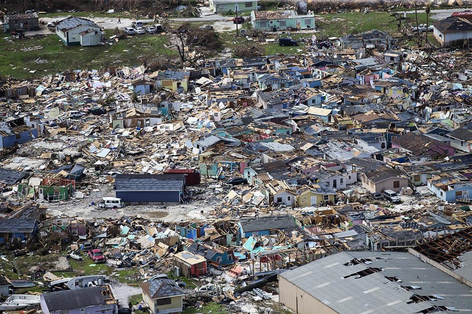 This photo shows destruction from Hurricane Dorian at Marsh Harbour in Great Abaco Island, the Bahamas, Wednesday, Sept. 4, 2019. | Al Diaz—Miami Herald via AP