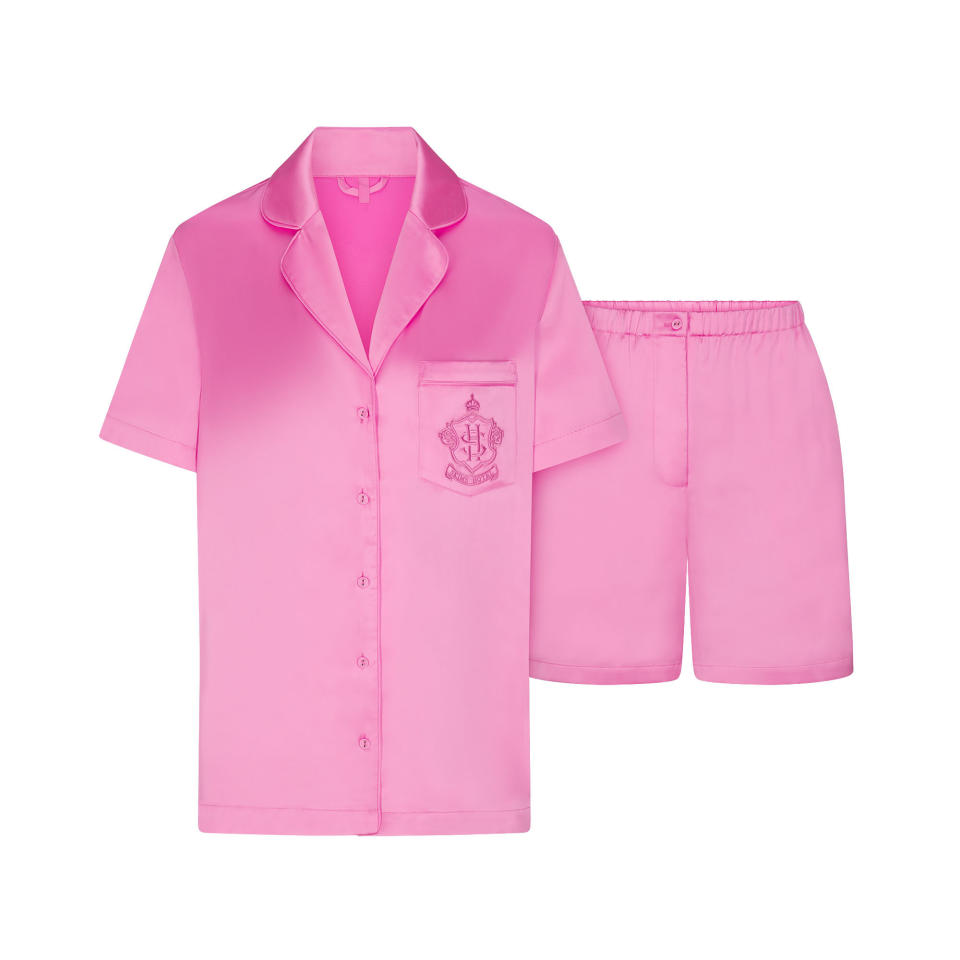 Skims silk pink pajama set