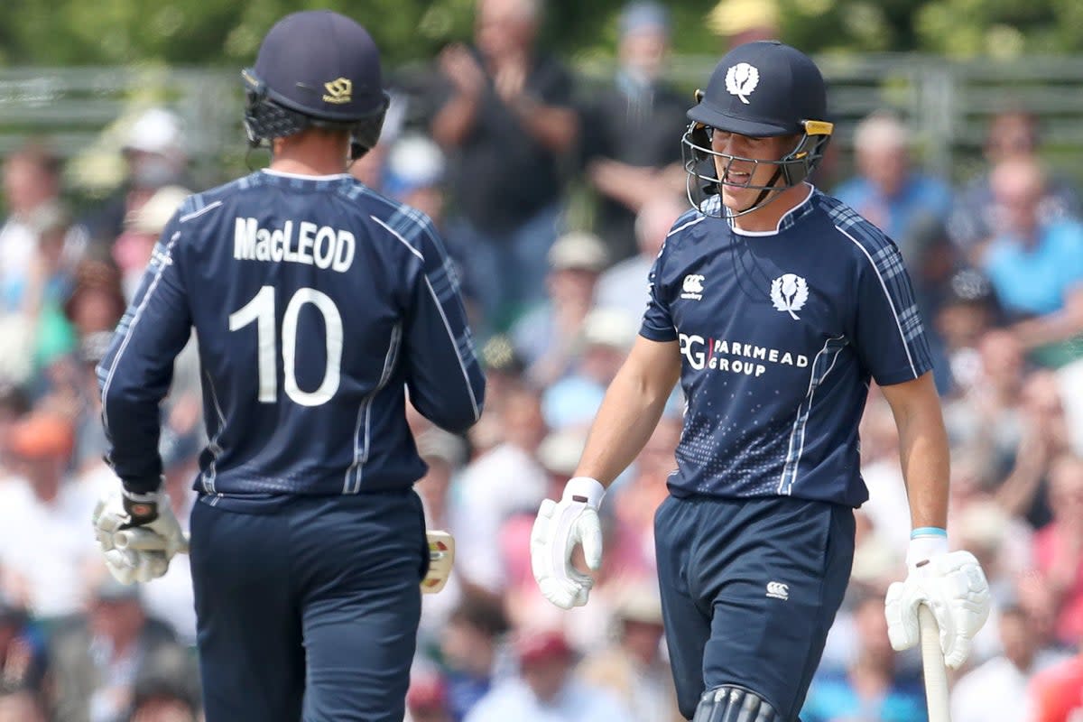 George Munsey (right) scores 103 as Scotland beat Namibia (Jane Barlow/PA) (PA Archive)