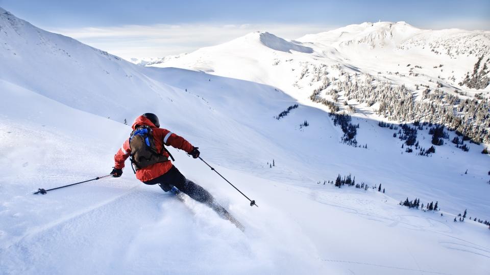 man skiing