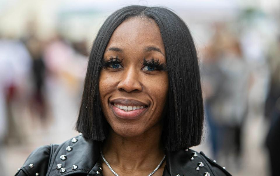 Jasmine Robinson, 34, Michelle Robinson's other daughter, joined her mother, sister and nephew at West Palm Beach's GreenMarket on Saturday.