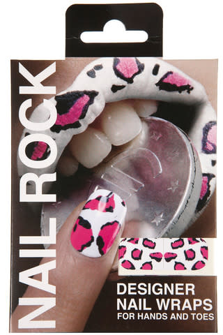 Nail Rock Pink Leopard Print Nail Wraps, $12, topshop