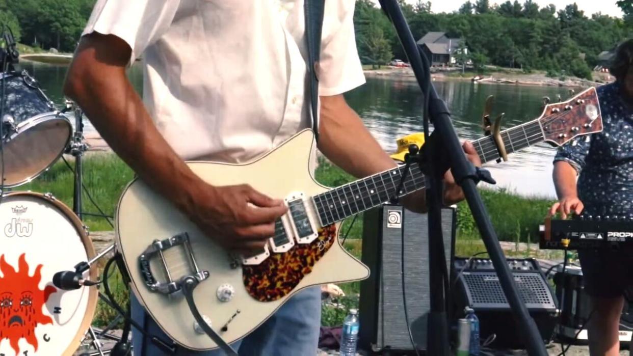 Windsor rock band Huttch performing in Georgian Bay in 2022. (Huttch - image credit)