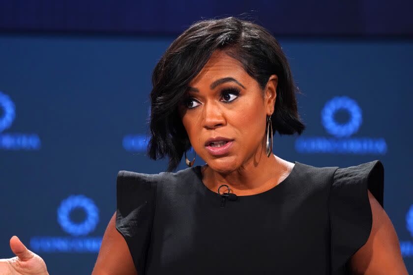 NEW YORK, NEW YORK - SEPTEMBER 19: Tiffany Cross, Host of MSNBC Cross Connection speaks on stage during The 2022 Concordia Annual Summit - Day 1 at Sheraton New York on September 19, 2022 in New York City. (Photo by Leigh Vogel/Getty Images for Concordia Summit)