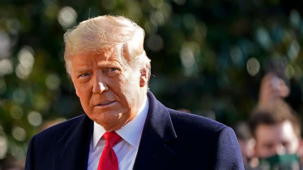 PHOTO: FILE - President Donald Trump walks to board Marine One on the South Lawn of the White House on Jan. 12, 2021, in Washington. (Gerald Herbert/AP)