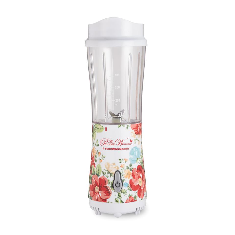 <p><a href="https://go.redirectingat.com?id=74968X1596630&url=https%3A%2F%2Fwww.walmart.com%2Fip%2FThe-Pioneer-Woman-Vintage-Floral-Personal-Blender-with-Travel-Lid-by-Hamilton-Beach-51170%2F382445259&sref=https%3A%2F%2Fwww.thepioneerwoman.com%2Fproducts%2Fa46074379%2Fthe-pioneer-woman-personal-blender-walmart%2F" rel="nofollow noopener" target="_blank" data-ylk="slk:Shop Now;elm:context_link;itc:0;sec:content-canvas" class="link ">Shop Now</a></p><p>The Pioneer Woman Vintage Floral Personal Blender</p><p>walmart.com</p><p>$13.96</p>