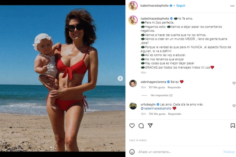 Isabel Macedo respondió a las críticas sobre su hija (Foto: Instagram @isabelmacedophoto)