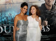 <p>Berry shares a sweet moment with co-star Susan Sarandon at the Hollywood premiere of the David Mitchell novel turned feature film.<br> (Photo: Getty Images) </p>