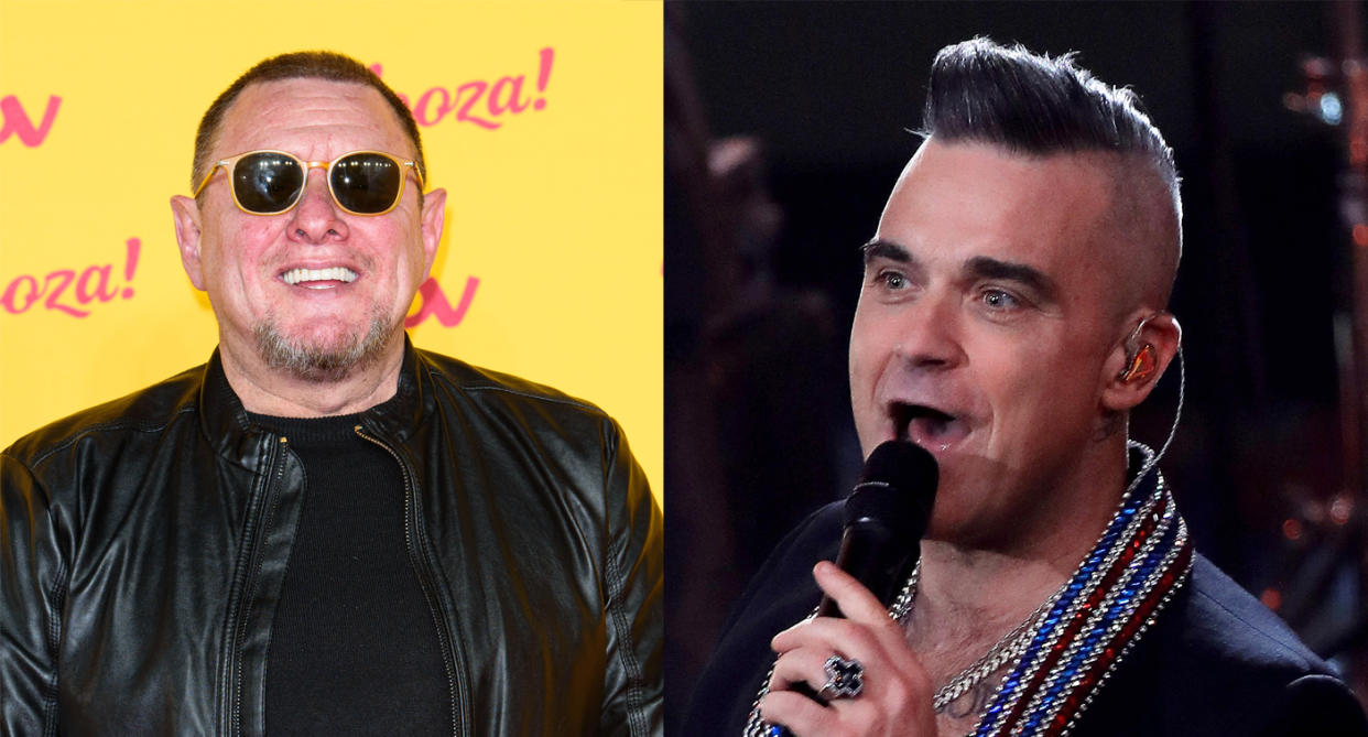 Shaun Ryder and Robbie Williams have penned a song together. (Photo by Joe Maher/Getty Images. Felipe Trueba - Pool/Getty Images)