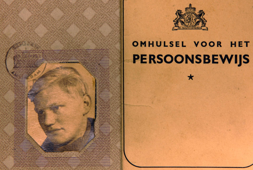 An identification card of Cornelis Marinus Brouwenstijn is seen in the archive at the International Tracing Service (ITS) in Bad Arolsen, Germany, Thursday, Nov. 9, 2006. Brouwenstijn, is a Dutchman who vanished into the Nazi gulag at age 22 for illegally possessing a radio. (AP Photo/Michael Probst)