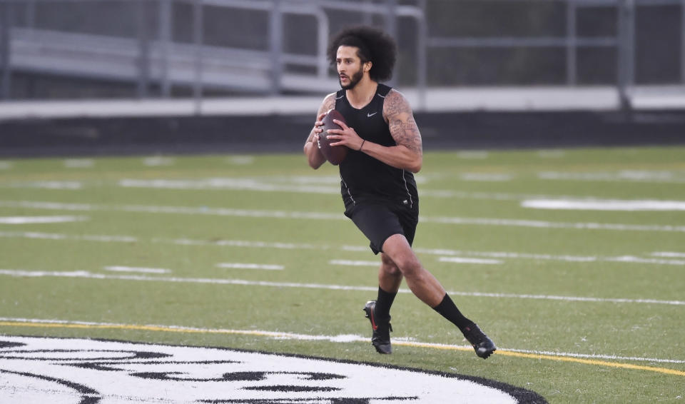 Colin Kaepernick amounts to a low-risk gamble for quarterback-needy football teams. (Photo by Austin McAfee/Icon Sportswire via Getty Images)