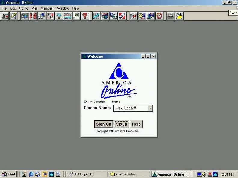 撥接上網時代，美國線上是許多用戶上網的媒介。AOL