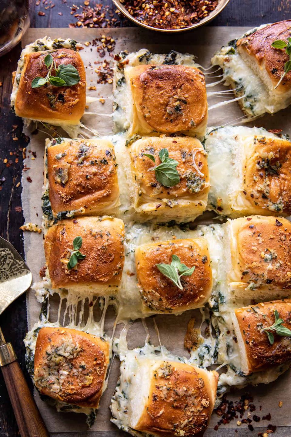12) Spinach and Artichoke Dip Sliders