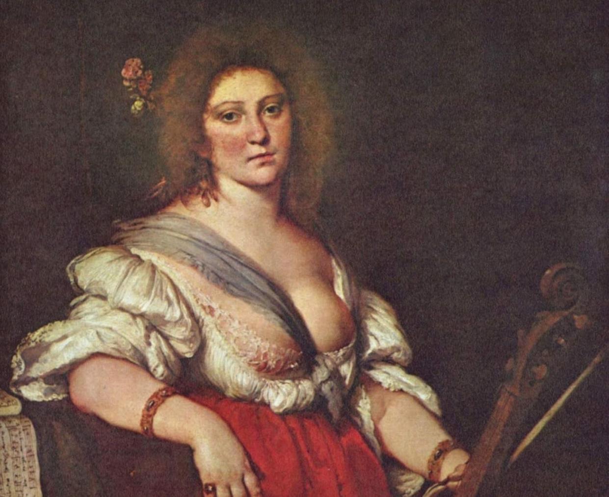 Retrato de Barbara Strozzi pintado por Bernardo Strozzi alrededor de 1630. <a href="https://commons.wikimedia.org/wiki/File:Bernardo_Strozzi_001.jpg" rel="nofollow noopener" target="_blank" data-ylk="slk:Gemäldegalerie Alte Meister;elm:context_link;itc:0;sec:content-canvas" class="link ">Gemäldegalerie Alte Meister</a>