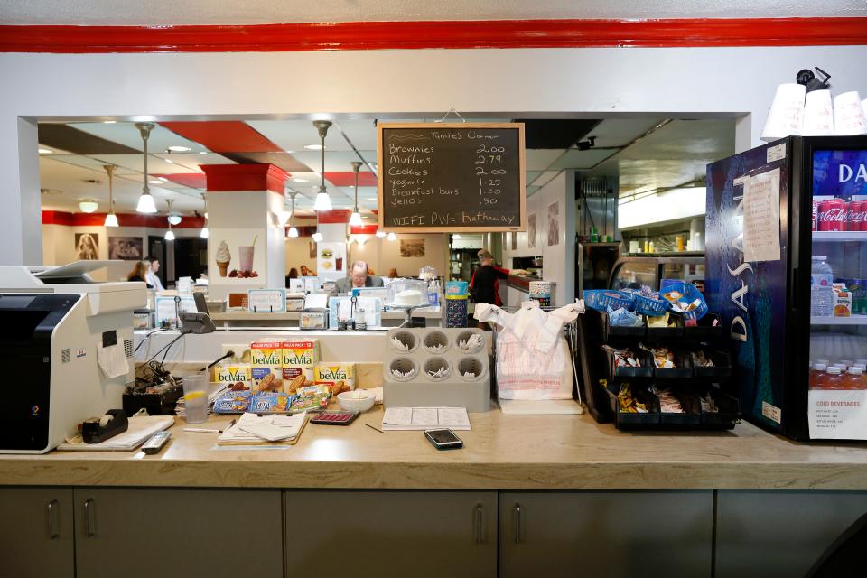 The front counter of Hathaway's original location taken in 2019.