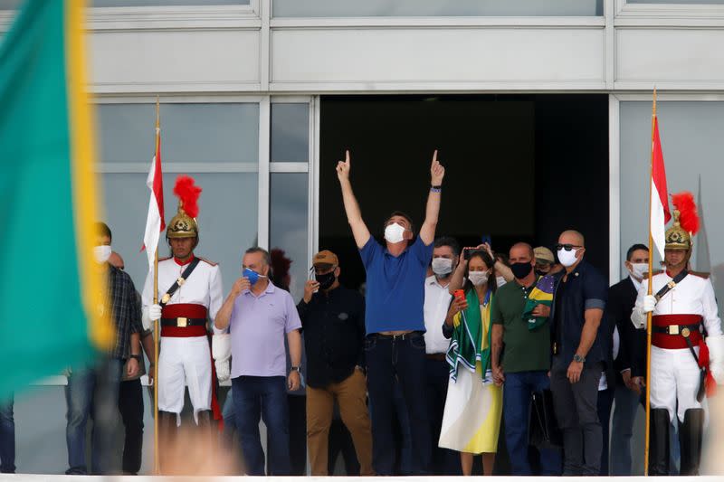 Protest against the President of the Chamber of Deputies Rodrigo Maia, Brazilian Supreme Court, quarantine and social distancing measures in Brasilia