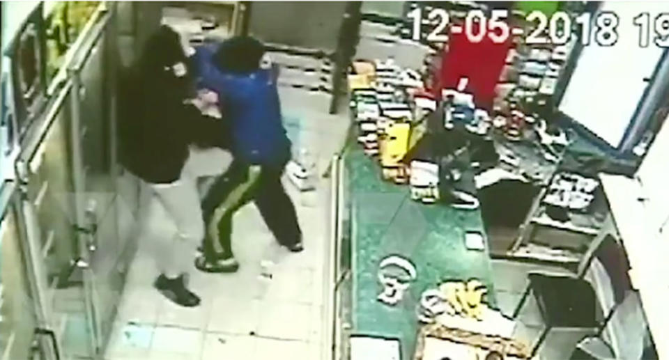 Rather than cower by his attacker, the attendant moved from behind the register to confront the man, and fight back. Source: 7 News