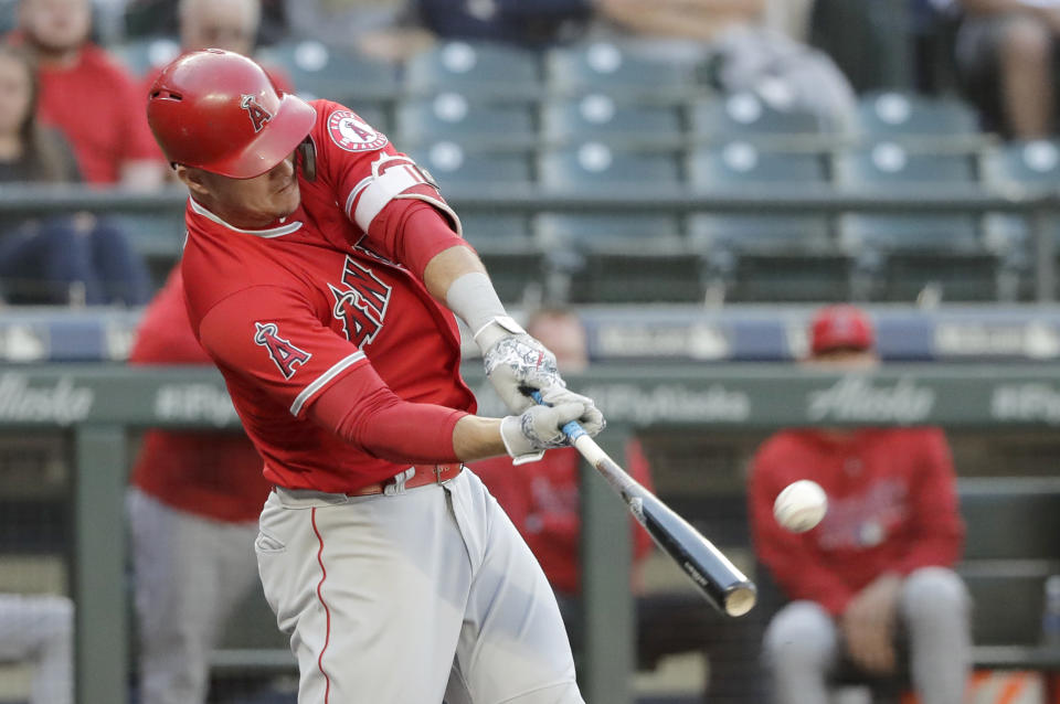 Mike Trout is off to the best start of his career. (AP Photo/Ted S. Warren)