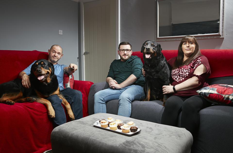 The Malone family with their dogs on Gogglebox (Channel 4)